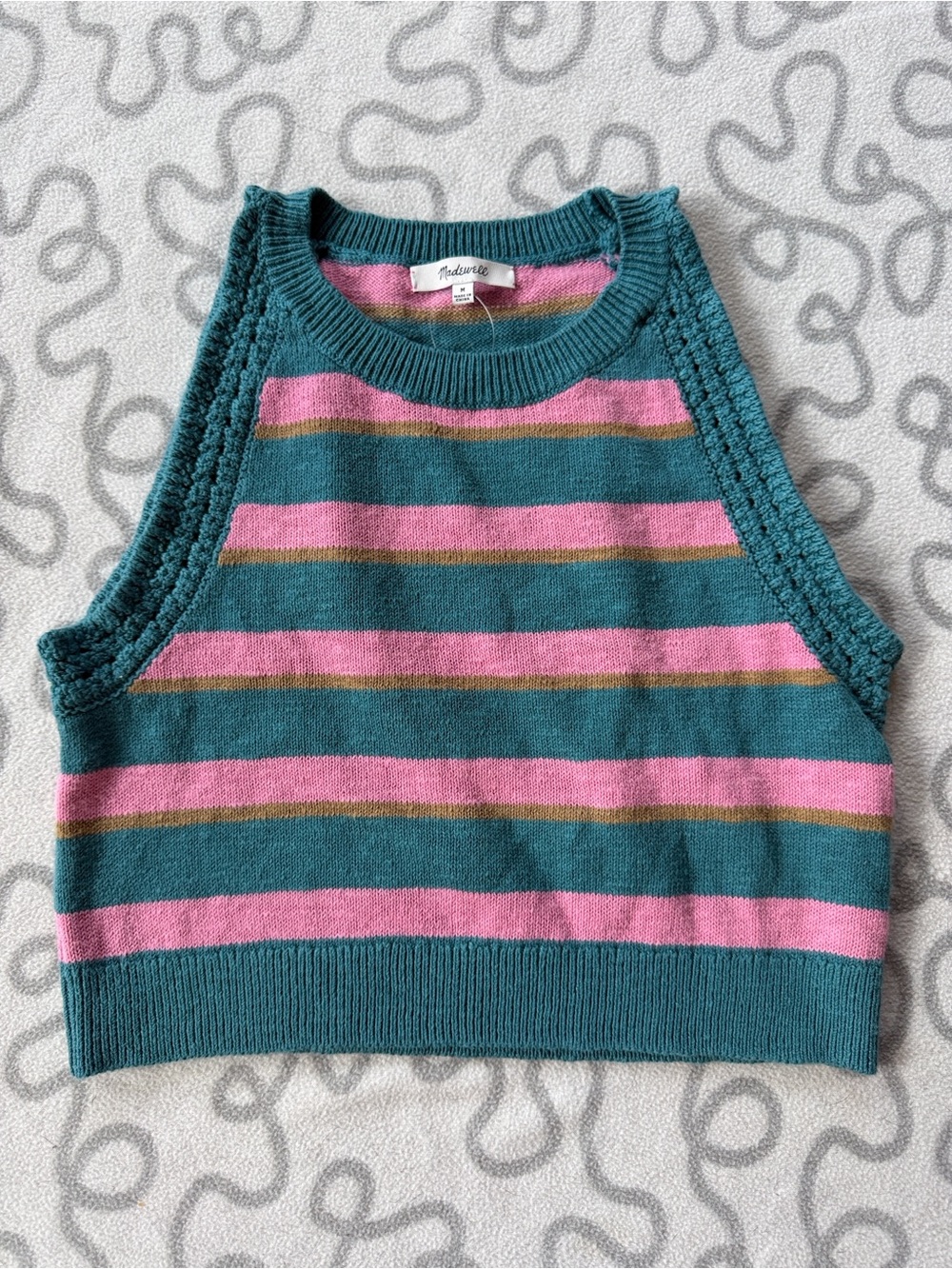 Madewell Crochet-Trim Crop Sweater Tank